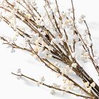 Faux White Mossy Berry Branch