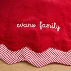 Quilted Scallop Candy Cane Stripe Tree Skirt