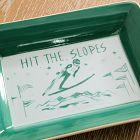 Skier Ceramic Decorative Trays