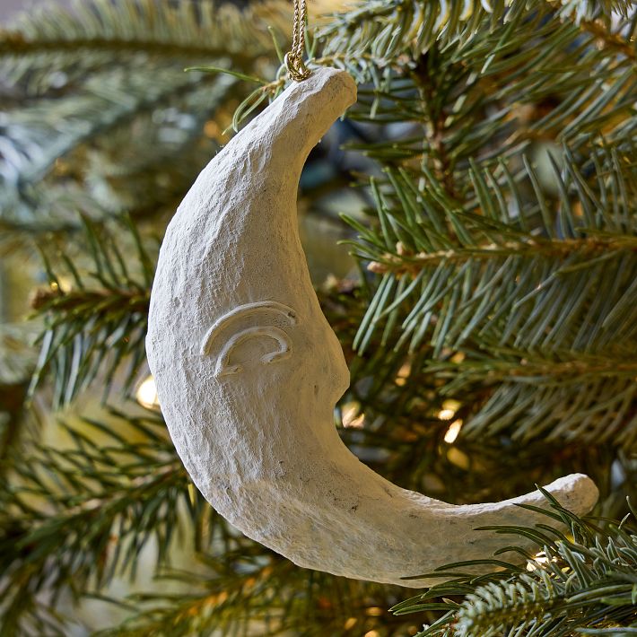 Cotton Mache Crescent Moon Ornament - Handcrafted Decor | West Elm Cotton Mache Crescent Moon Ornament - Handcrafted Decor | West Elm