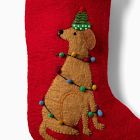 Labrador in Lights Felt Stocking