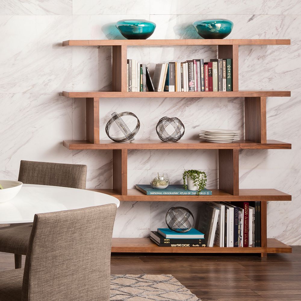 Modern Staggered Bookshelf (63") by West Elm