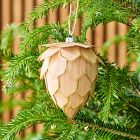 Scandi Wood Gold Pinecone Ornament