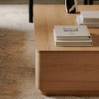 Rina Curved Oak Pedestal Storage Coffee Table (55")