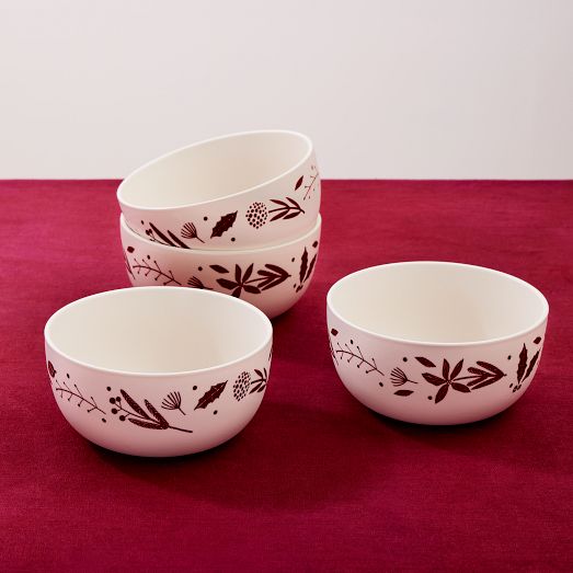Scandi Wood Block Stoneware Cereal Bowl Sets by West Elm