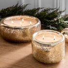 Gold Shimmer Metallic Candles - Winter White