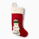 Snowman in Lights Felt Stocking