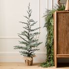 Pre-Lit Faux Blue Spruce Tree w/ Burlap Base