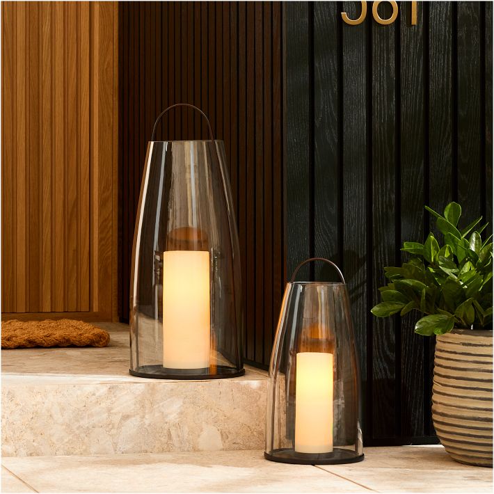 Pure Metal Lanterns, Stainless Steel & Glass | West Elm