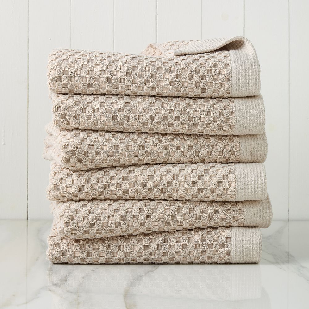 Elara Bath Towels Sets - Natural, Set of 6 - (6 Bath Towels)