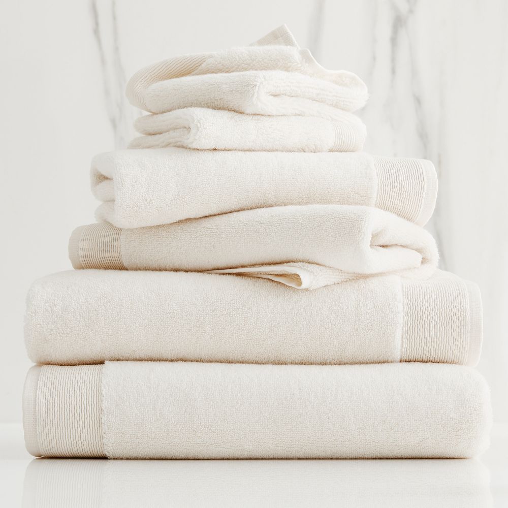 Plush Fibrosoft™ Towel Sets - Ivory, Set of 6 - (2 Towel, 2 Hand Towel, 2 Washcloth)