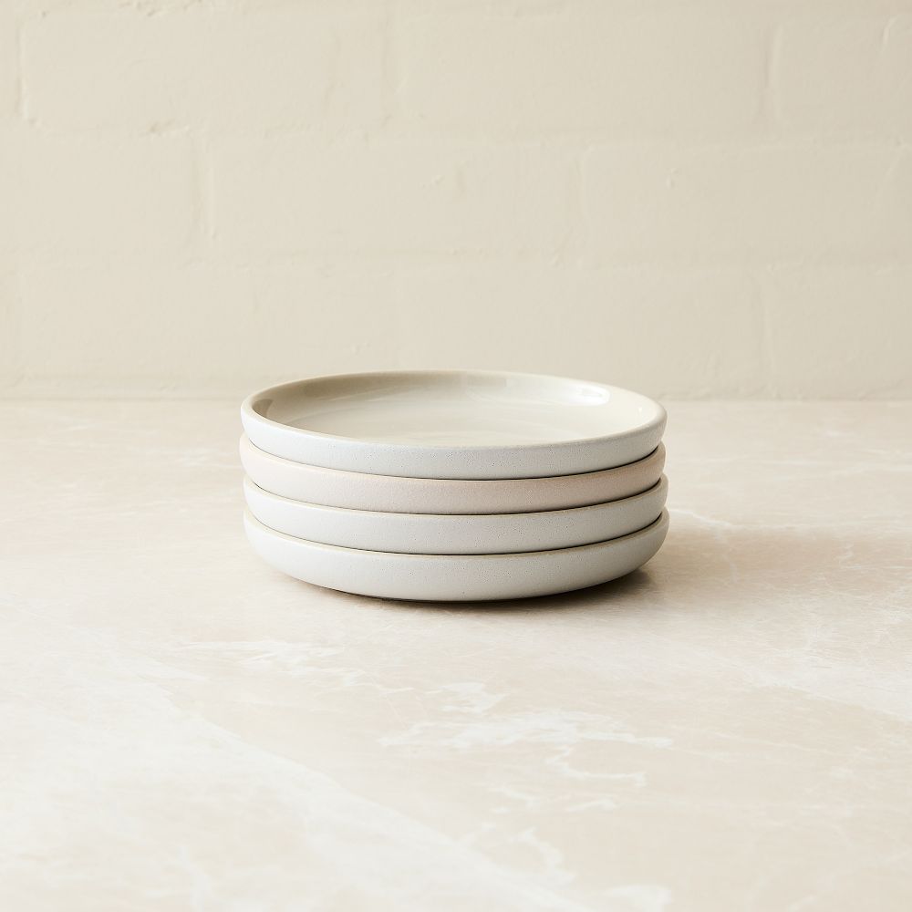 Kaloh Stoneware Appetizer Plate Sets - Appetizer Plate, White, Set of 4