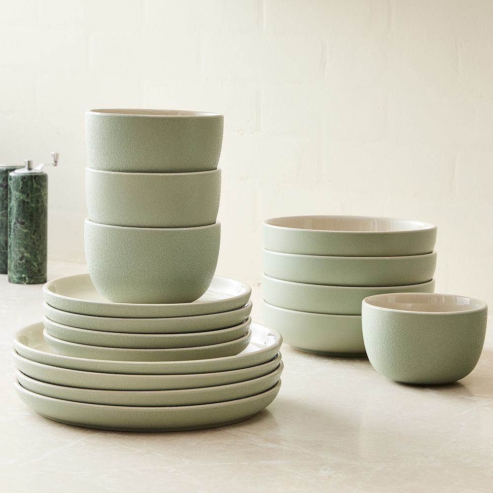 Kaloh Stoneware Dinnerware (Set of 16) - Celadon, 16-Piece Dinnerware Set