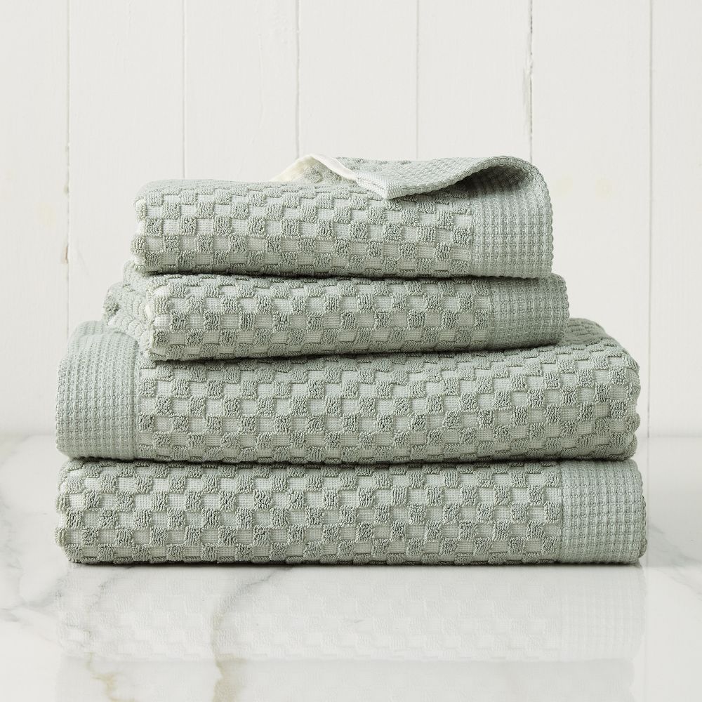Elara Bath Towels Sets - Sage, Set of 4 - (2 Bath Towels, 2 Hand Towels)