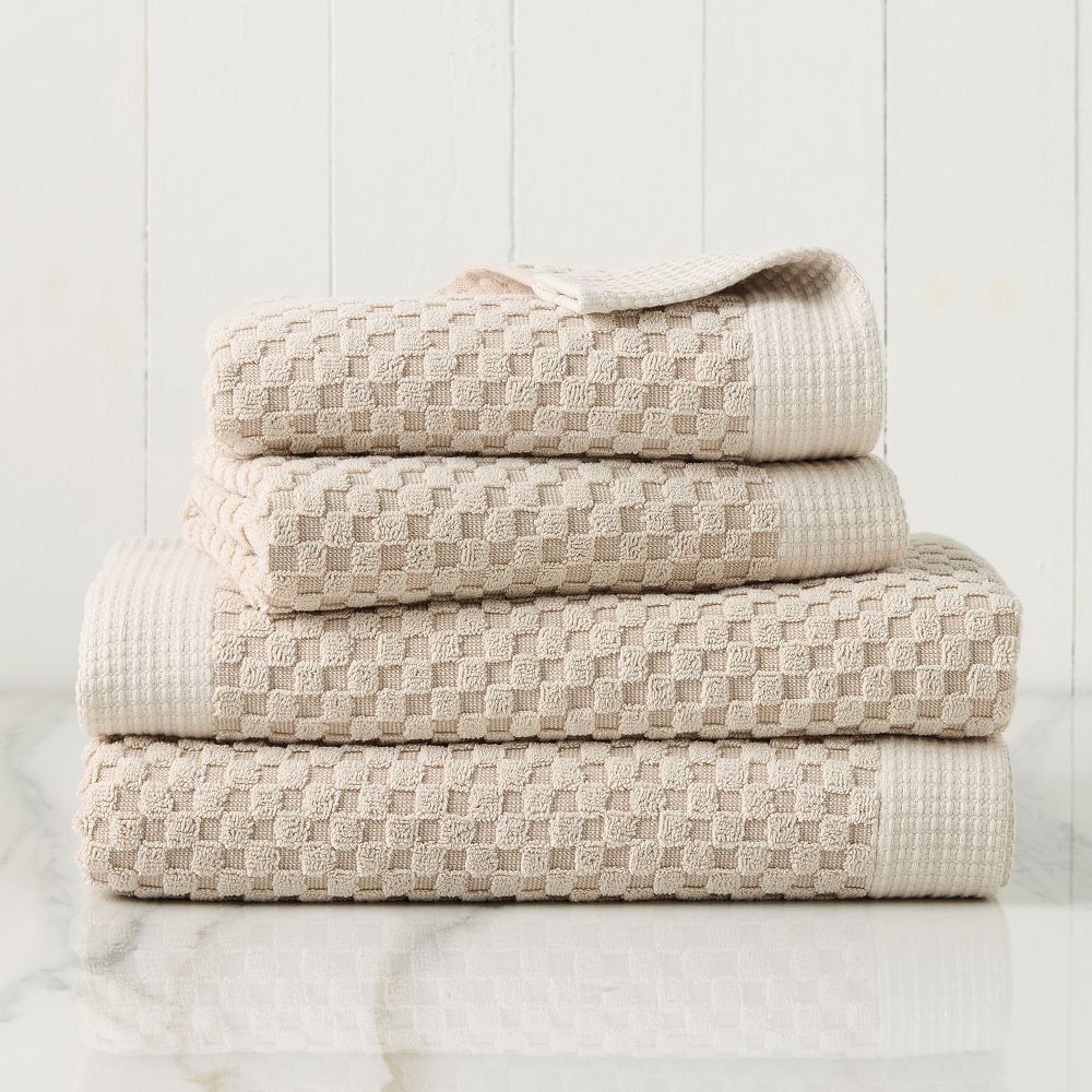 Elara Bath Towels Sets - Natural, Set of 4 - (2 Bath Towels, 2 Hand Towels)