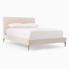 Open Box: Andes Nontufted Bed, King, Standard Headboard (46"H) - Performance Distressed Velvet Sand, Champagne Bronze