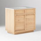 Open Box: Hutchinson Oak Single Bathroom Vanity (36") - Blonde, White Quartz Top