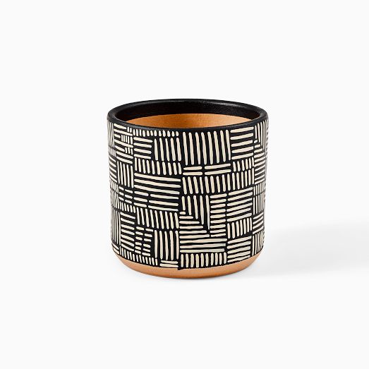 Ultralight Dreams Nalo Hand-Painted Striped Mid-Century Planter by West Elm