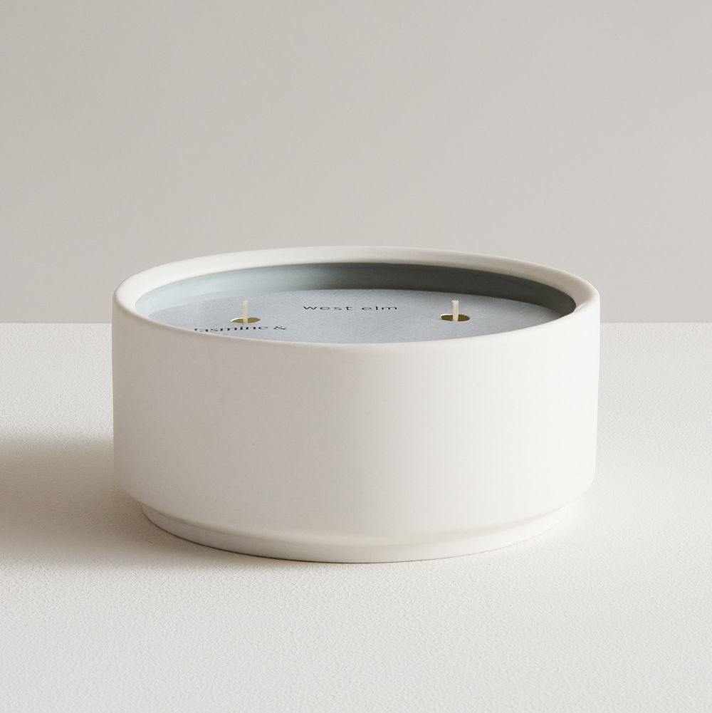 West Elm Homescent Triple Wick Candle - Jasmine & Lily