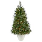 Pre-Lit Faux Potted Pine Tree w/ Planter