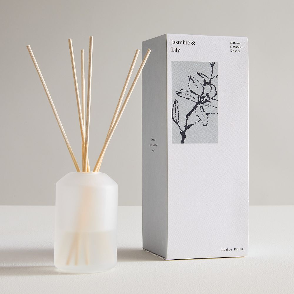 West Elm Homescent Frosted Diffuser - Jasmine & Lily