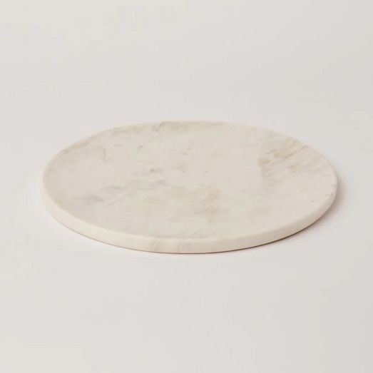 Fleck White Marble Platter by West Elm