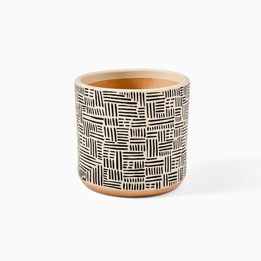 Ultralight Dreams Thema Hand-Painted Striped Mid-Century Planter by West Elm