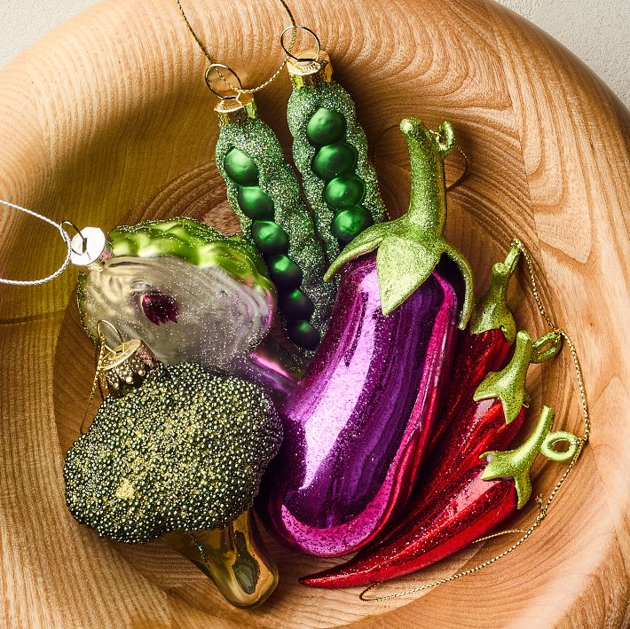Glass Veggie Ornaments Handcrafted | West Elm