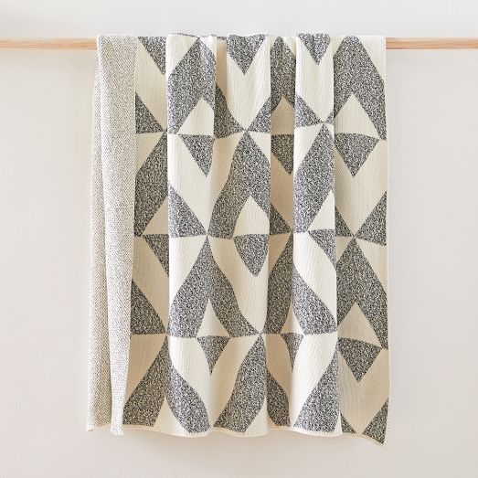 Happy Habitat Recycled Cotton Throw - Reversed Marled by West Elm