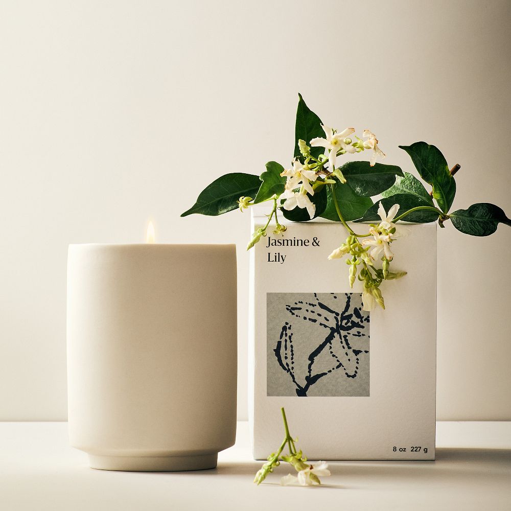 West Elm Homescent Single Wick Candle - Jasmine & Lily