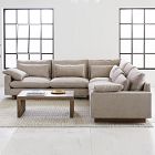 Open Box: Harmony Left Arm Bumper Chaise -  Performance Velvet Silver, Walnut