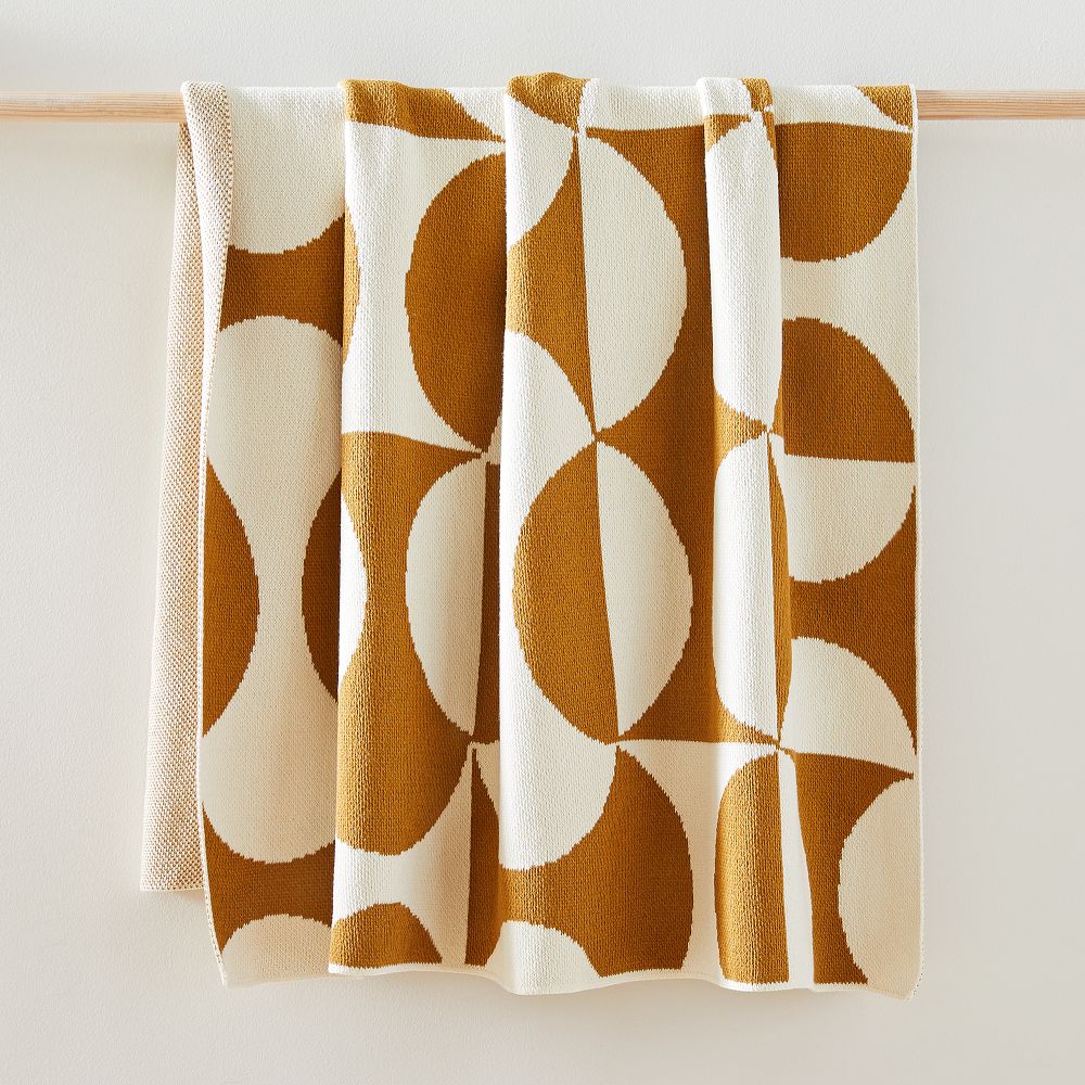 Happy Habitat Puzzle Eco Throw - Ochre, 50in x 60in