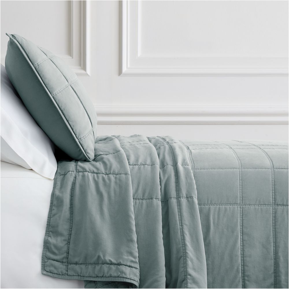 Brushed TENCEL™ Twill Quilt - Chambray, Full/Queen