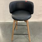 Open Box: Devon Counter Stool (26") - Ludlow Leather Black, Toasted Oak