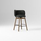 Open Box: Devon Counter Stool (26") - Ludlow Leather Black, Toasted Oak