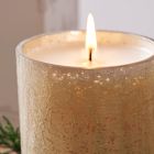 Boxed Crackled Glass Candle - Winter White