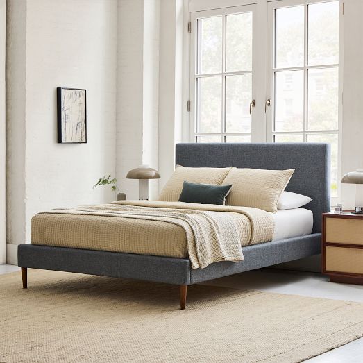 Emmett Nontufted Bed - Wood Legs by West Elm