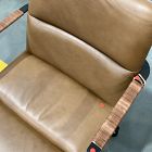 Open Box: Cooper Mid-Century Leather Swivel Office Chair - Saddle Leather Nut, Dark Bronze