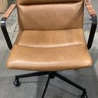 Open Box: Cooper Mid-Century Leather Swivel Office Chair - Saddle Leather Nut, Dark Bronze
