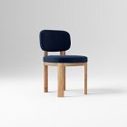 Open Box: Anton Dining Chair - Performance Distressed Velvet Midnight, Burnt Wax