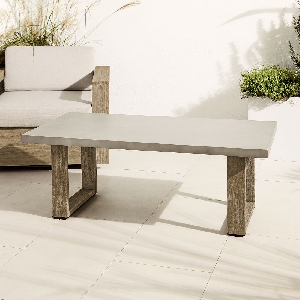 Portside Outdoor Wood/Concrete Coffee Table (50.5") by West Elm