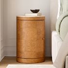 Beaux Travertine & Burl Wood Nightstand (14")