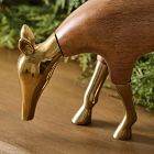 Eugene Wood &amp; Brass Deer Object