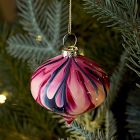 Marbled Surface Glass Ornaments (Set of 3)