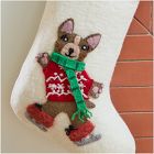 Felt French Bulldog on Skates Stocking