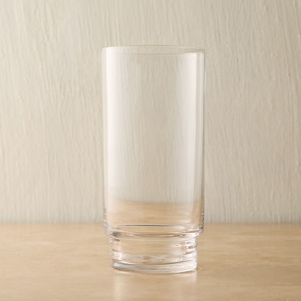 Grooved Stem Highball Glasses - Clear, Set of 8