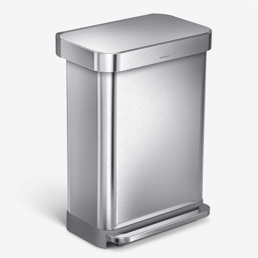 simplehuman Liner Rim Step Can - Brushed, 55L