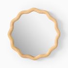 Open Box: Round Wavy Wood Wall Mirror (18") - Blonde
