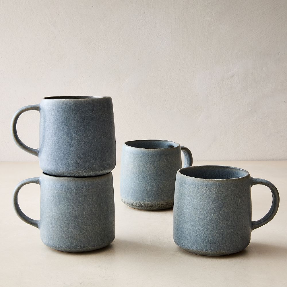 Kanto Stoneware Handled Mug - Arctic Blue - Set of 8