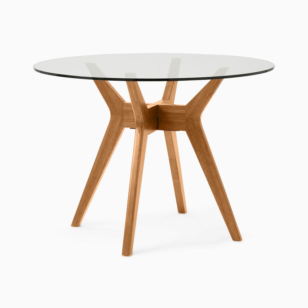Jensen Round Dining Table (42") - Glass/Acorn